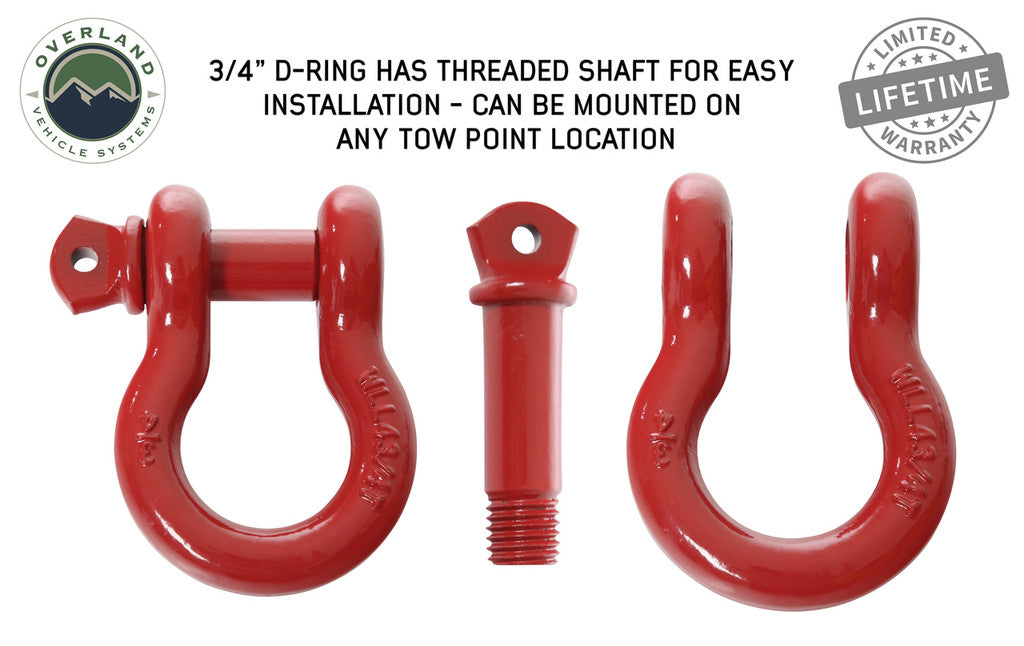 OVS Recovery Shackle 3/4" 4.75 Ton Red