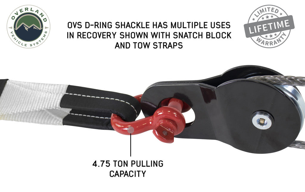 OVS Recovery Shackle 3/4" 4.75 Ton Red