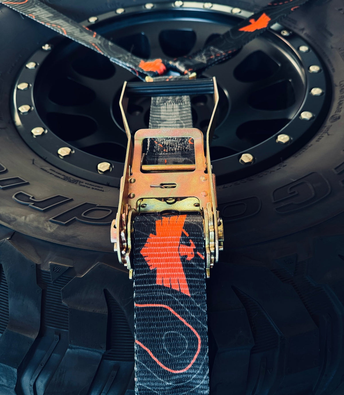 2" Orange and Gray Topo Y Strap - Xtrusion Overland