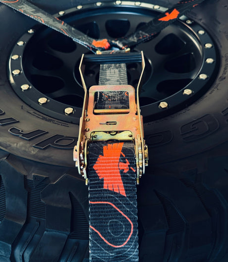 2" Orange and Gray Topo Y Strap - Xtrusion Overland