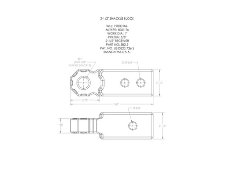 Shackle Block 2.5" - Bronze