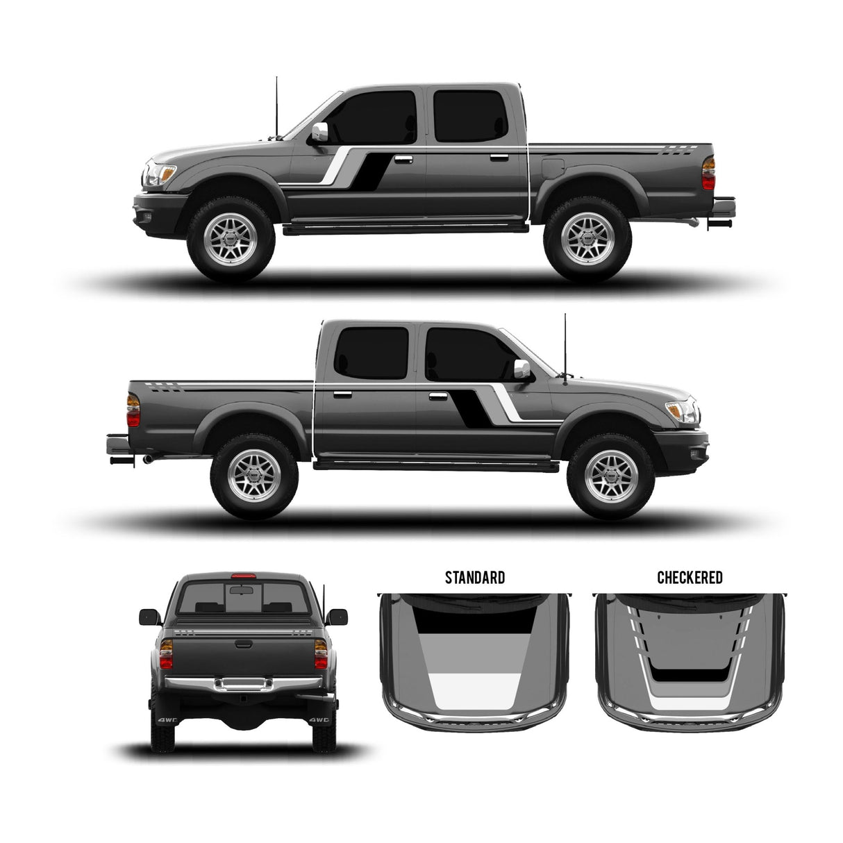 2001-04 Tacoma Checkered Stripe Kit - Xtrusion Overland
