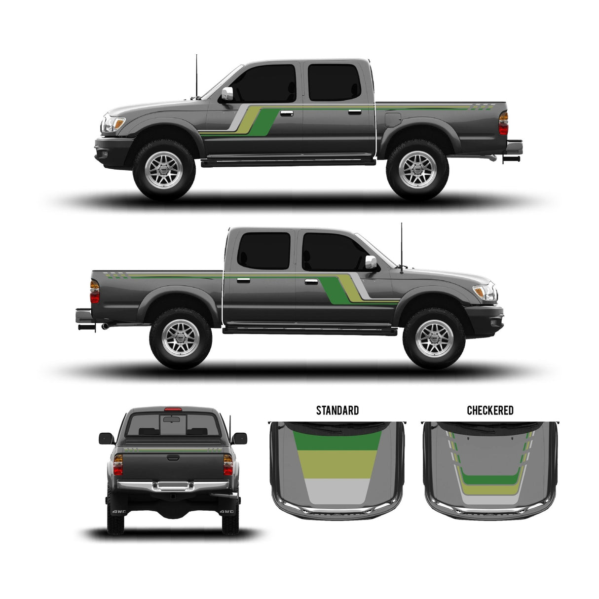 2001-04 Tacoma Checkered Stripe Kit - Xtrusion Overland