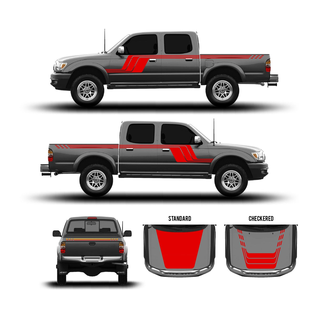 2001-04 Tacoma Checkered Stripe Kit - Xtrusion Overland