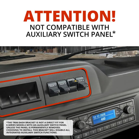 2009-2026 Ford E-Series Tackform Slim Track Dash Bracket With 20LITE Phone Mount - Xtrusion Overland
