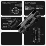2010-2024 Toyota 4Runner Tackform Slim Track Dash Bracket With 20LITE Phone, GoPro & 2-in-1 CB Mic Holders - Xtrusion Overland