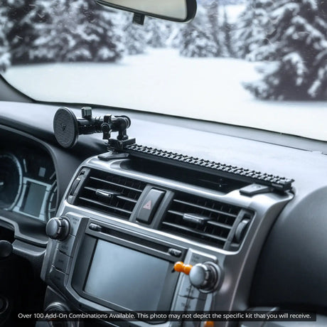 2010-2024 Toyota 4Runner Tackform Slim Track Dash Bracket With 20LITE Phone & Midland MXT Magnetic CB Radio Mount - Xtrusion Overland