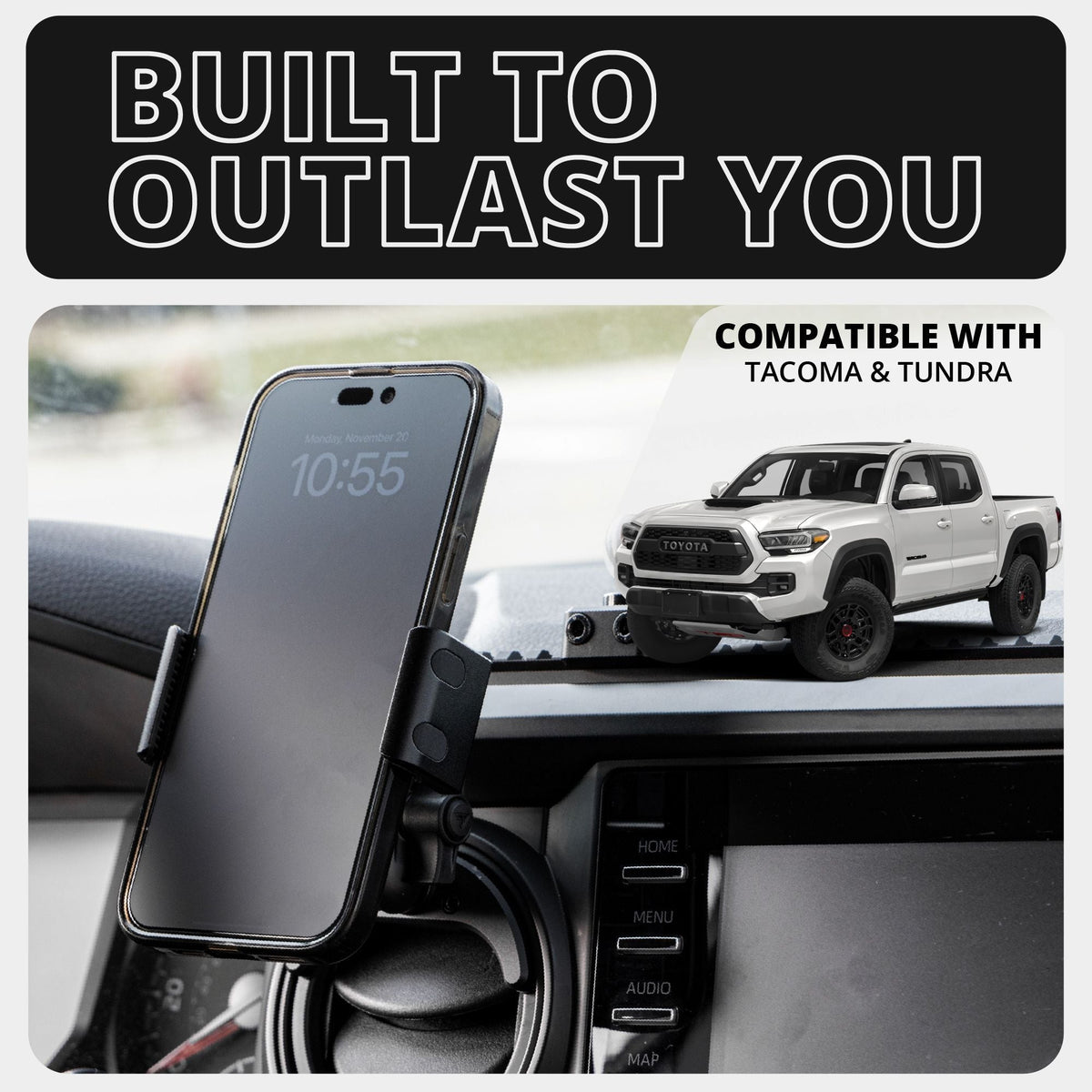 2016-2023 Toyota Tacoma & 2014-2021 Tundra LINK™ Vent Mount Bracket With 20LITE Phone Holder | Choose Your Arm Length - Xtrusion Overland