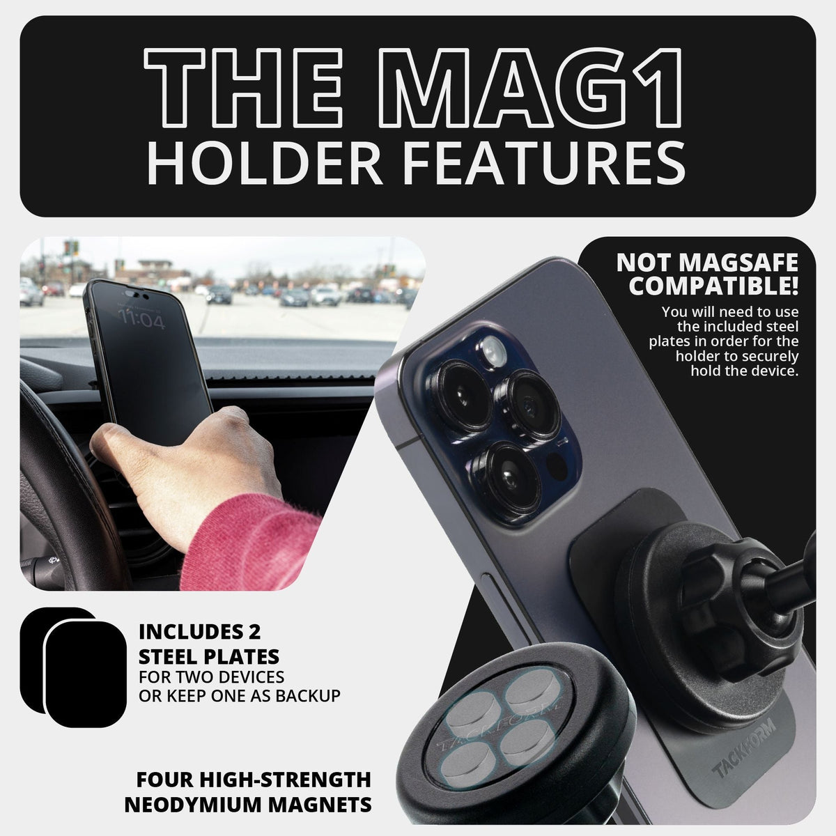 2016-2023 Toyota Tacoma & 2014-2021 Tundra LINK™ Vent Mount Bracket With Magnetic Phone Holder | Choose Your Arm Length - Xtrusion Overland