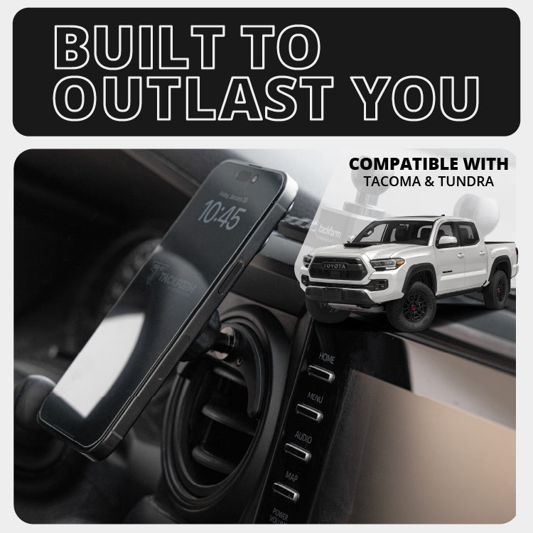 2016-2023 Toyota Tacoma & 2014-2021 Tundra LINK™ Vent Mount Bracket With Qi2.2/MagSafe Charging & Cooling Phone Holder | Choose Your Arm Length - Xtrusion Overland