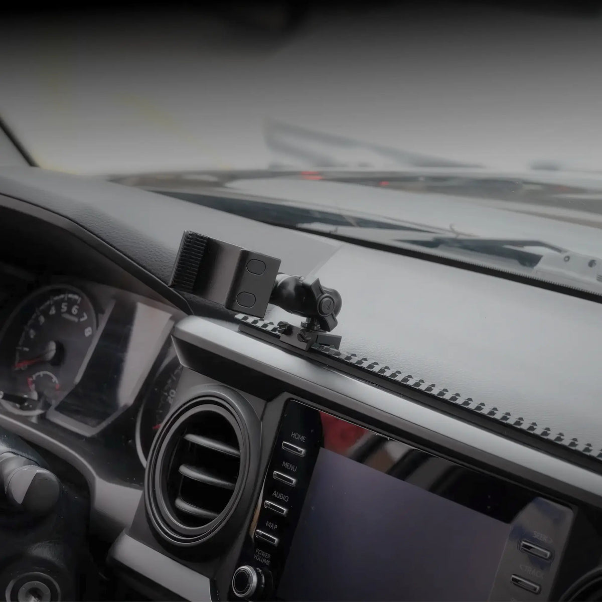 2016-2023 Toyota Tacoma Tackform Assault Track Picatinny Dash Bracket With 20LITE Phone Holder & Tablet Mount - Xtrusion Overland