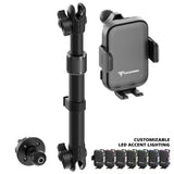 2018-2026 Jeep Wrangler JL/4xe & Gladiator JT LINK™ Console Screw Mount with Qi Wireless Charging Phone Holder & Customizable LED Accent Lighting | 9.5"- 13" Telescoping Arm - Xtrusion Overland