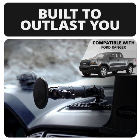 2019-2023 Ford Ranger (WITHOUT Switch Panel) Tackform Assault Track Picatinny Dash Bracket With Dual MagSafe Phone Holders - Xtrusion Overland