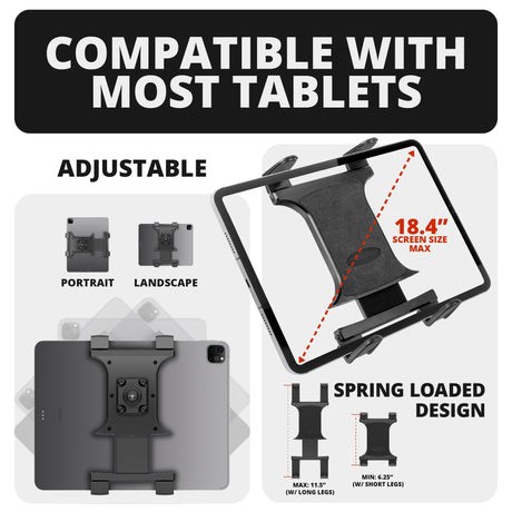 2019-2023 Ford Ranger (WITHOUT Switch Panel) Tackform Slim Track Dash Bracket With 20LITE Phone Holder & Tablet Holder - Xtrusion Overland