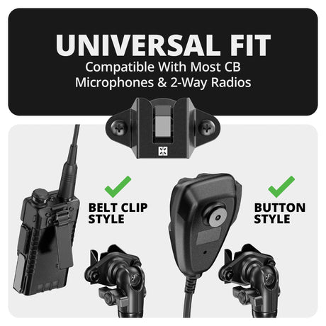 2021-2026 Ford Bronco LINK™ 2-in-1 CB Microphone/Radio Mount With Top Dash Clip | 2" Arm | 6th Generation | (NOT FOR LEATHERETTE STITCHED DASH) - Xtrusion Overland