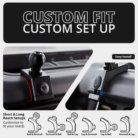 2021-2026 Ford Bronco LINK™ 20LITE Phone Mount With Top Dash Clip | 2" Arm | 6th Generation | (NOT FOR LEATHERETTE STITCHED DASH) - Xtrusion Overland