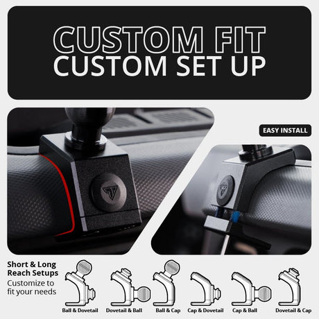 2021-2026 Ford Bronco LINK™ Magnetic Phone Mount With Top Dash Clip | 2" Arm | 6th Generation | (NOT FOR LEATHERETTE STITCHED DASH) - Xtrusion Overland
