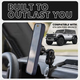 2021-2026 Ford Bronco LINK™ Magnetic Phone Mount With Top Dash Clip | 2" Arm | 6th Generation | (NOT FOR LEATHERETTE STITCHED DASH) - Xtrusion Overland