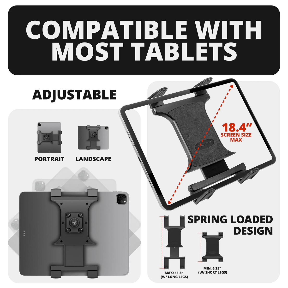 2021+ Ford F-150 (See Compatibility Info For Specific Year/Trim Fitment Details) Tackform Slim Track Dash Bracket With 20LITE Phone Holder & Tablet Mount - Xtrusion Overland