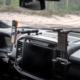 2021+ Ford F-150 (See Compatibility Info For Specific Year/Trim Fitment Details) Tackform Slim Track Dash Bracket With 20LITE Phone Holder & Tablet Mount - Xtrusion Overland