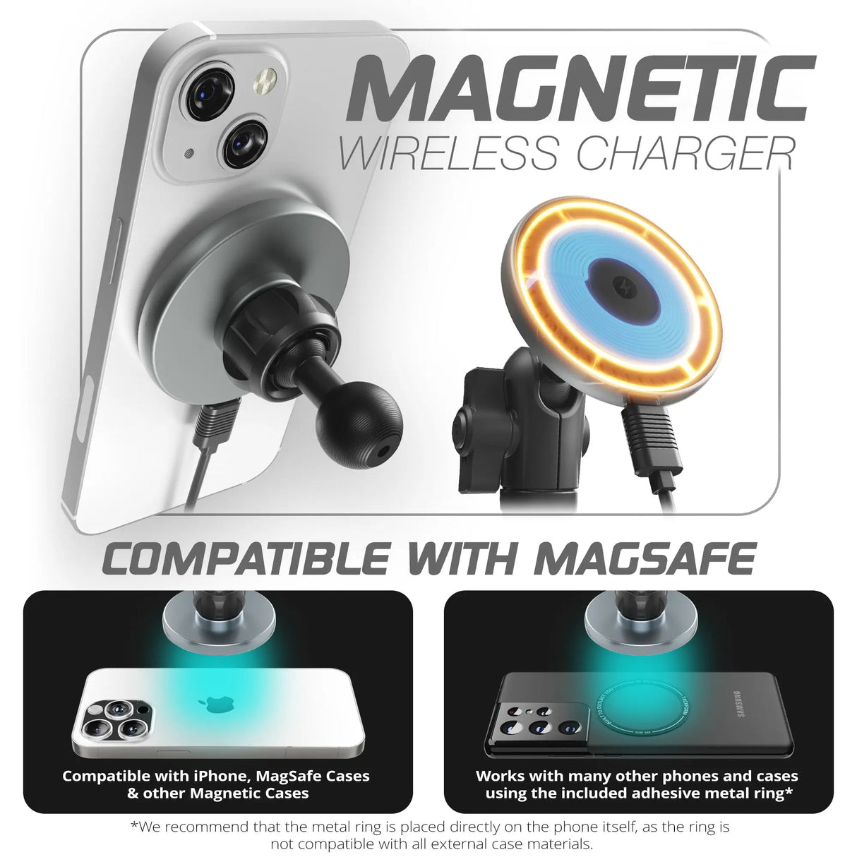 2021+ Ford F-150/Raptor & 2023+ Ford Super Duty LINK™ Vent Mount Bracket With MagSafe Charging Phone Holder | Choose Your Arm Length - Xtrusion Overland