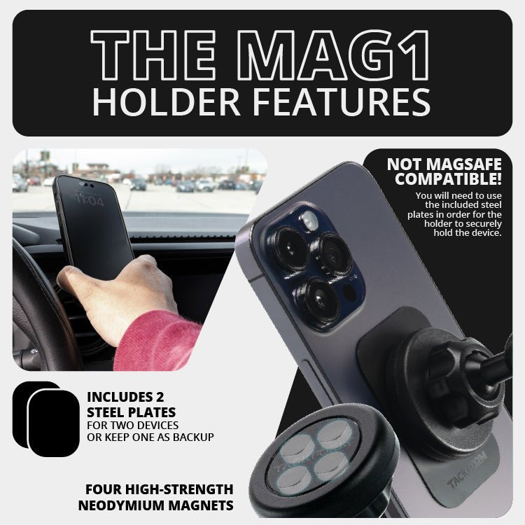 2021+ Ford F-150/Raptor & 2023+ Super Duty LINK™ Vent Mount Bracket With Magnetic Phone Holder | Choose Your Arm Length - Xtrusion Overland