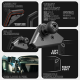 2021+ Ford F-150/Raptor & 2023+ Super Duty LINK™ Vent Mount Bracket With Magnetic Phone Holder | Choose Your Arm Length - Xtrusion Overland