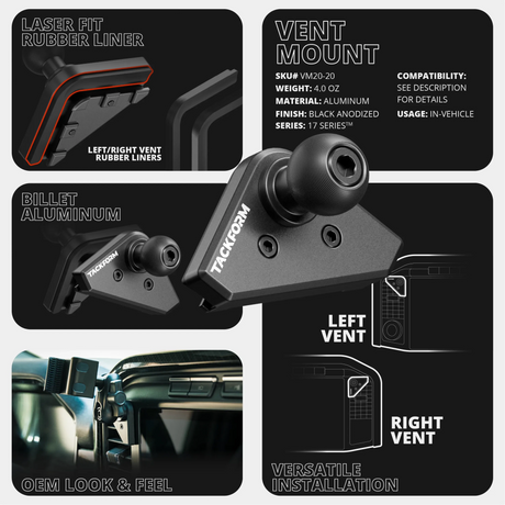 2021+ Ford F-150/Raptor & 2023+ Super Duty LINK™ Vent Mount Bracket With Magnetic Phone Holder | Choose Your Arm Length - Xtrusion Overland