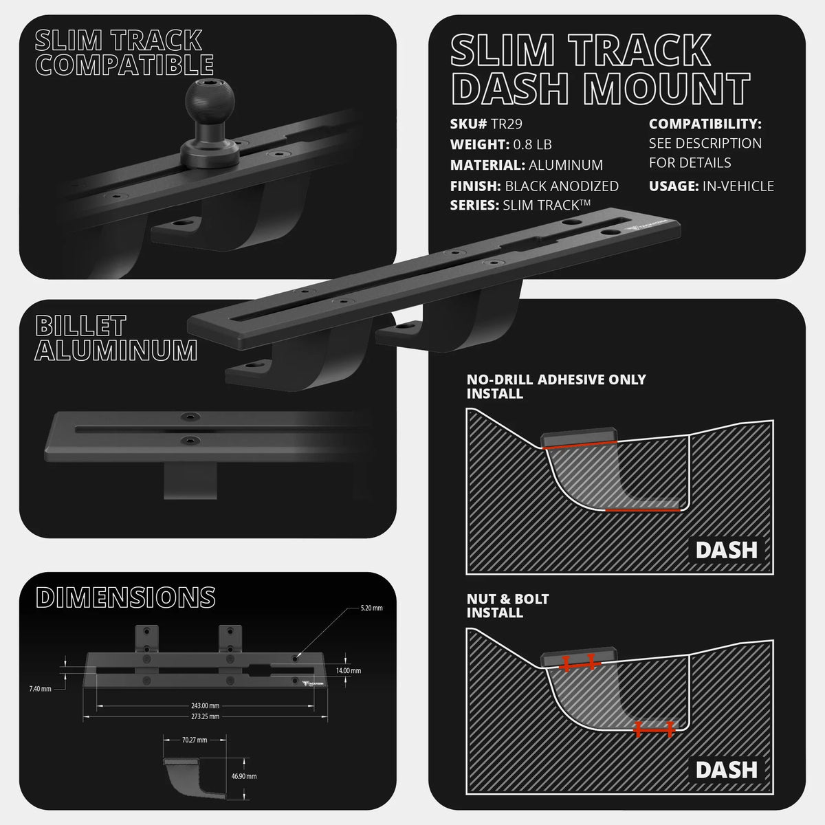 2022-2024 Ford Maverick Tackform Slim Track - Xtrusion Overland