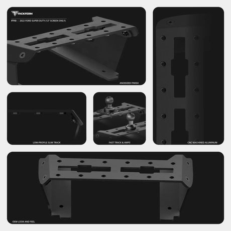 2022 Ford Super Duty (Compatible With 12” Screen ONLY) Tackform Fast Track Dash Bracket With Dual MagSafe Phone Mounts - Xtrusion Overland