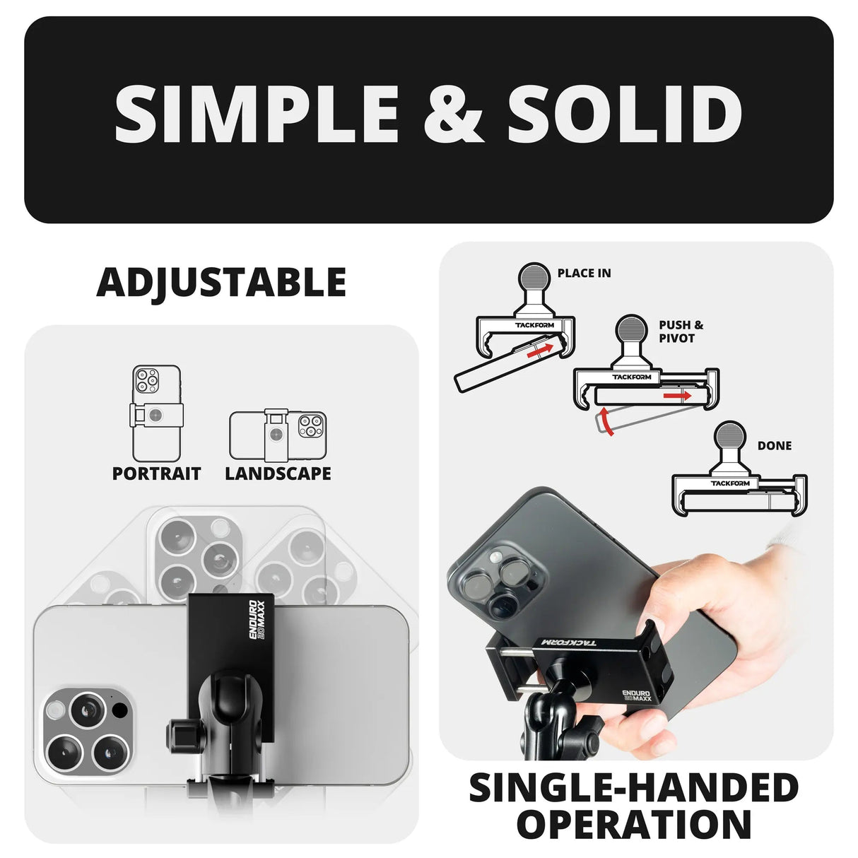 2022+ Toyota Tundra & 2023+ Toyota Sequoia Tackform Slim Track Dash Bracket With 20LITE Phone Mount - Xtrusion Overland