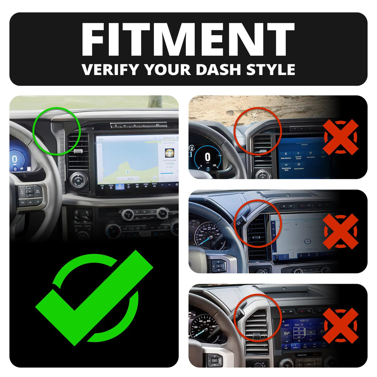 2024+ Ford F-150 (See Compatibility Info For Specific Year/Trim Fitment Details) Tackform Slim Track Dash Bracket - Xtrusion Overland