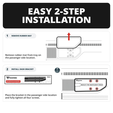 2024+ Jeep Wrangler JL & Gladiator JT (Not Compatible With 4xe) Tackform Slim Track Dash Bracket With MagSafe Charging Phone Mount | Passenger Side - Xtrusion Overland