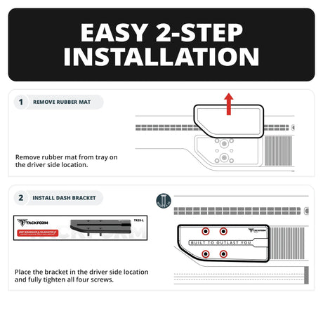 2024+ Jeep Wrangler JL & Gladiator (Not Compatible With 4xe) Tackform Slim Track Dash Bracket With MagSafe Charging Phone Mount | Driver Side - Xtrusion Overland