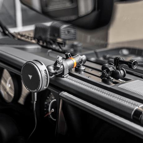 2024+ Jeep Wrangler JL & Gladiator (Not Compatible With 4xe) Tackform Slim Track Dash Bracket With Qi2.2/MagSafe Charging & Cooling Phone Mount | Driver Side - Xtrusion Overland