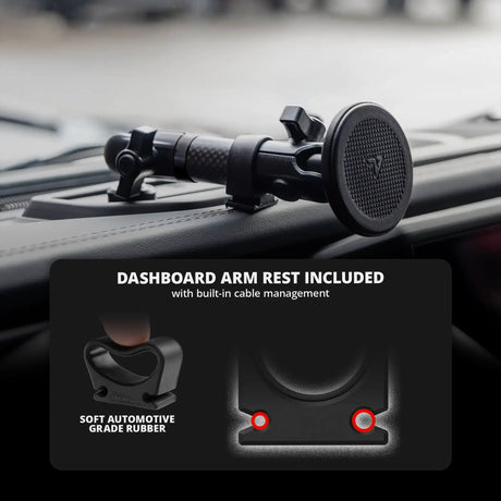 2024+ Jeep Wrangler JL & Gladiator (Not Compatible With 4xe) Tackform Slim Track Dash Bracket With Qi2.2/MagSafe Charging & Cooling Phone Mount | Driver Side - Xtrusion Overland