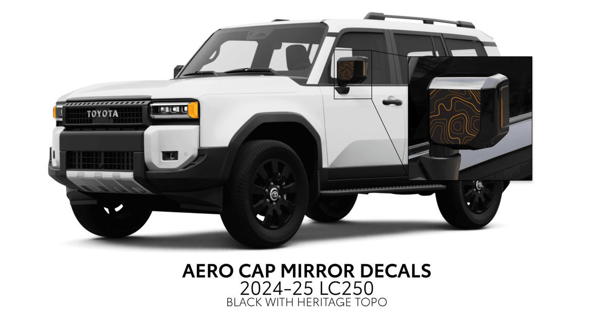2024+ Land Cruiser 250 Aero Cap Mirror Decals - Xtrusion Overland