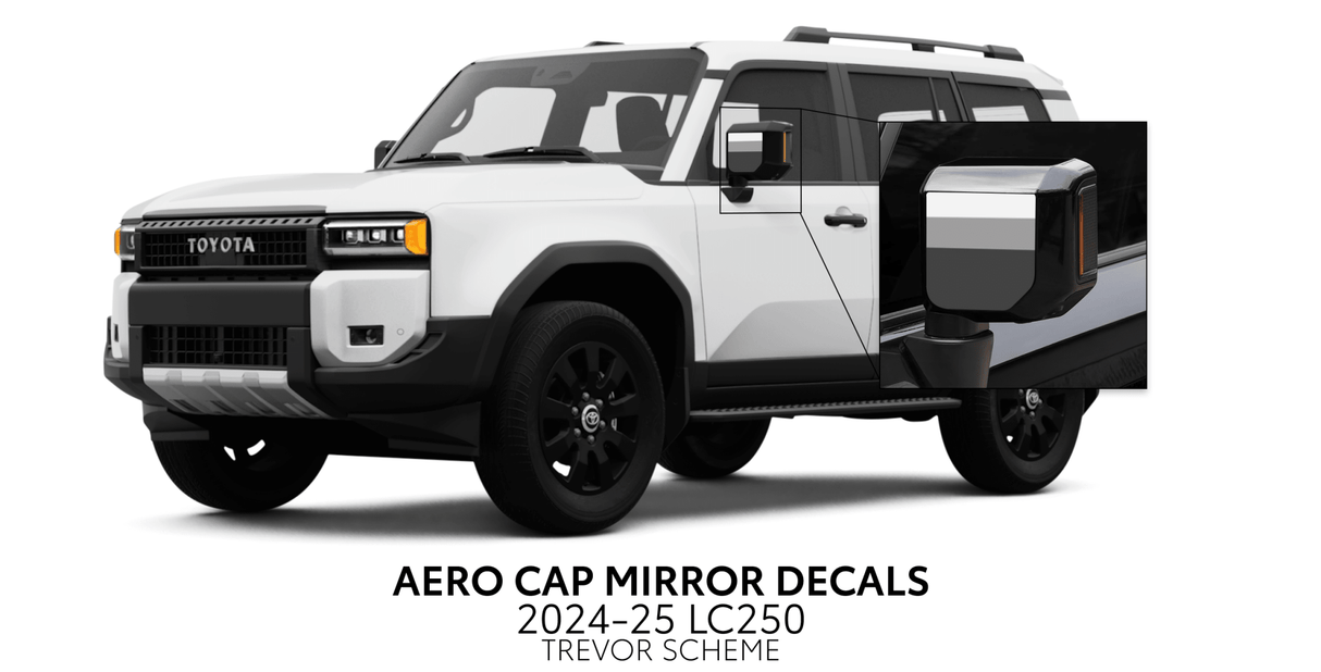2024+ Land Cruiser 250 Aero Cap Mirror Decals - Xtrusion Overland
