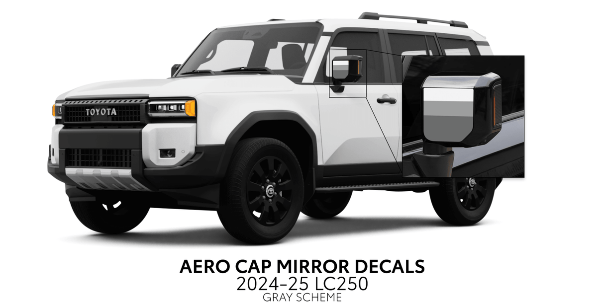2024+ Land Cruiser 250 Aero Cap Mirror Decals - Xtrusion Overland