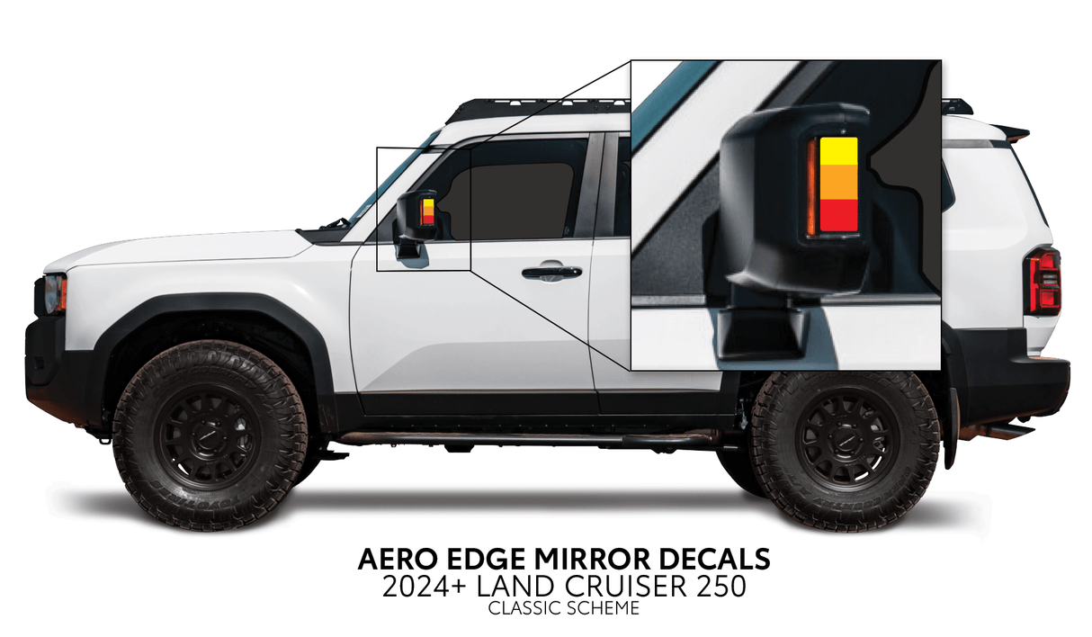 2024+ Land Cruiser 250 Aero Edge Mirror Decals - Xtrusion Overland