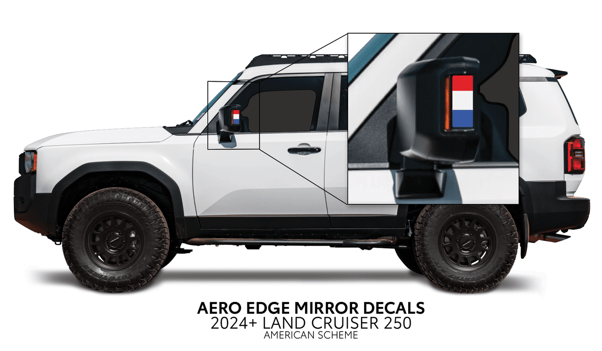 2024+ Land Cruiser 250 Aero Edge Mirror Decals - Xtrusion Overland
