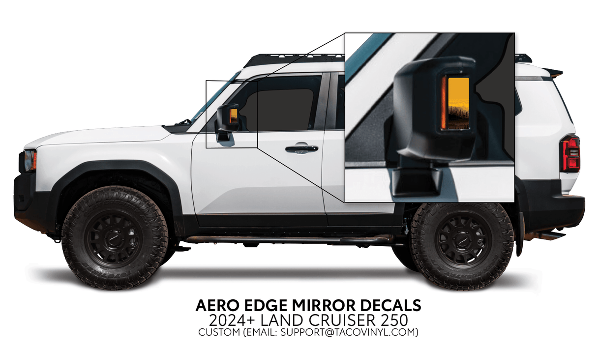 2024+ Land Cruiser 250 Aero Edge Mirror Decals - Xtrusion Overland