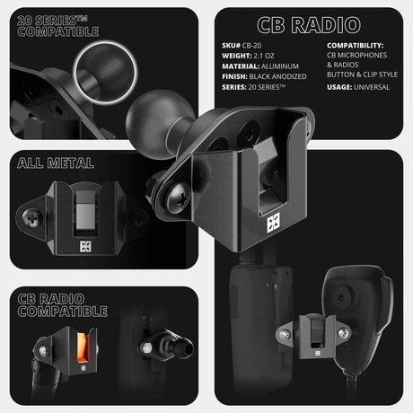 2024+ Toyota Tacoma & 2025+ Toyota 4Runner Passenger Side Grab Handle Mount with CB Radio Microphone Holder Holder - Xtrusion Overland
