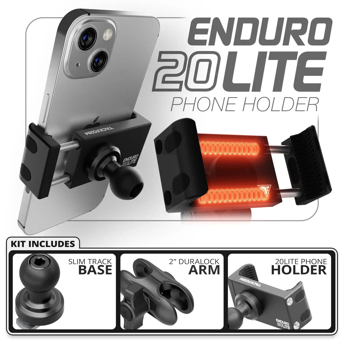 20LITE Phone Holder | Slim Track Base | 2" DuraLock Arm - Xtrusion Overland