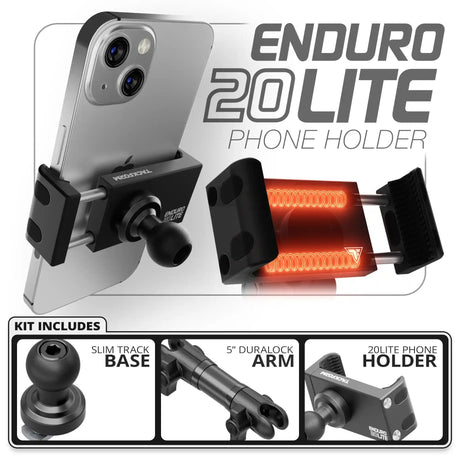 20LITE Phone Holder | Slim Track Base | 5" DuraLock Arm - Xtrusion Overland