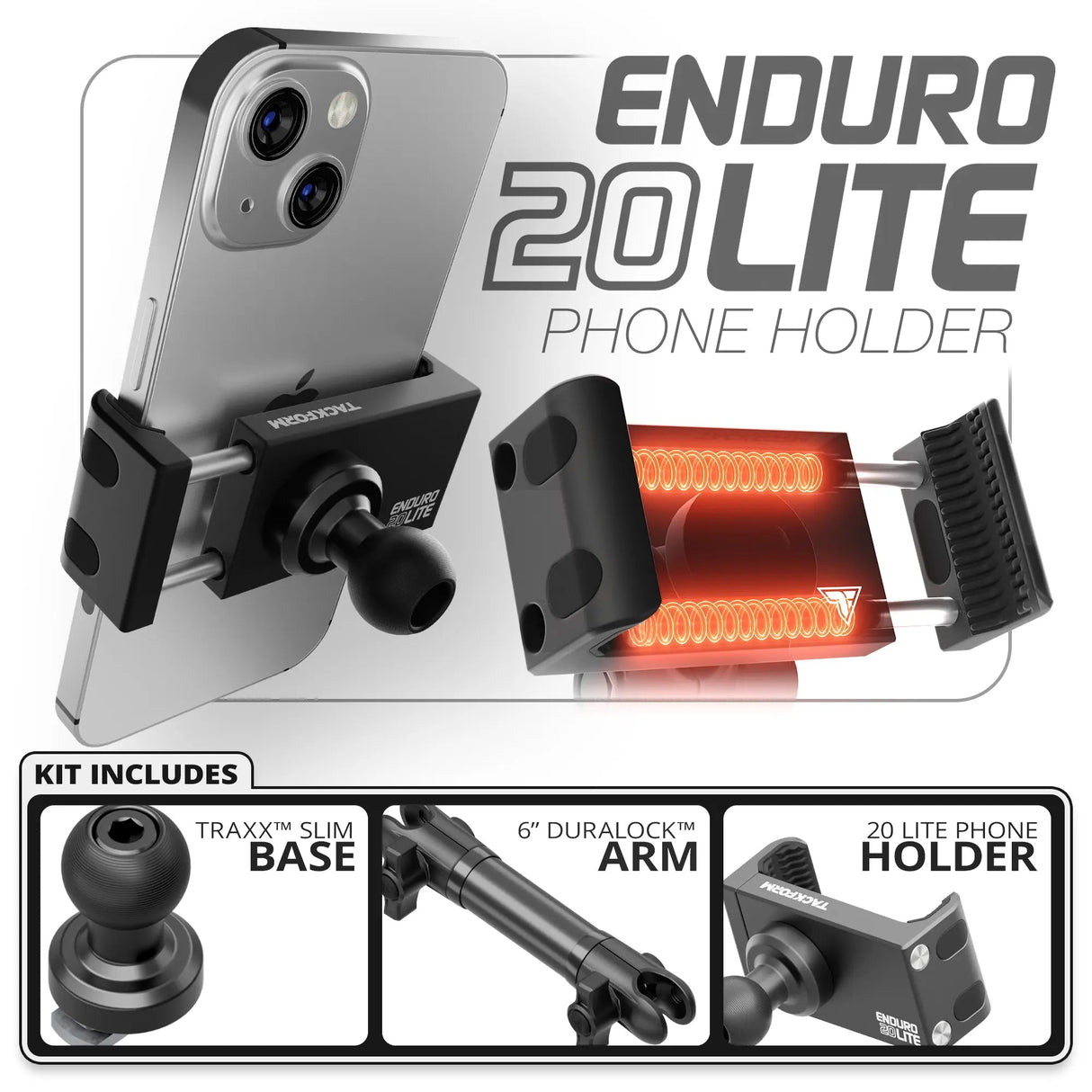 20LITE Phone Holder | Slim Track Base | 6" DuraLock Arm - Xtrusion Overland