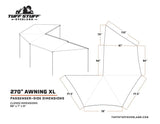 270 DEGREE AWNING, XL, PASSENGER SIDE, C-CHANNEL ALUMINUM, OLIVE, BY TUFF STUFF OVERLAND - Xtrusion Overland