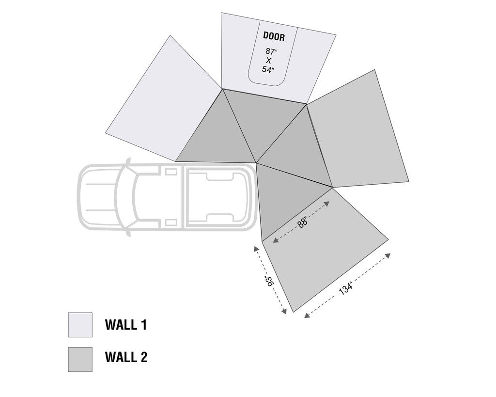 OVS Nomadic LT 270 Awning & Wall 1, 2, & Mounting Brackets - Passenger Side