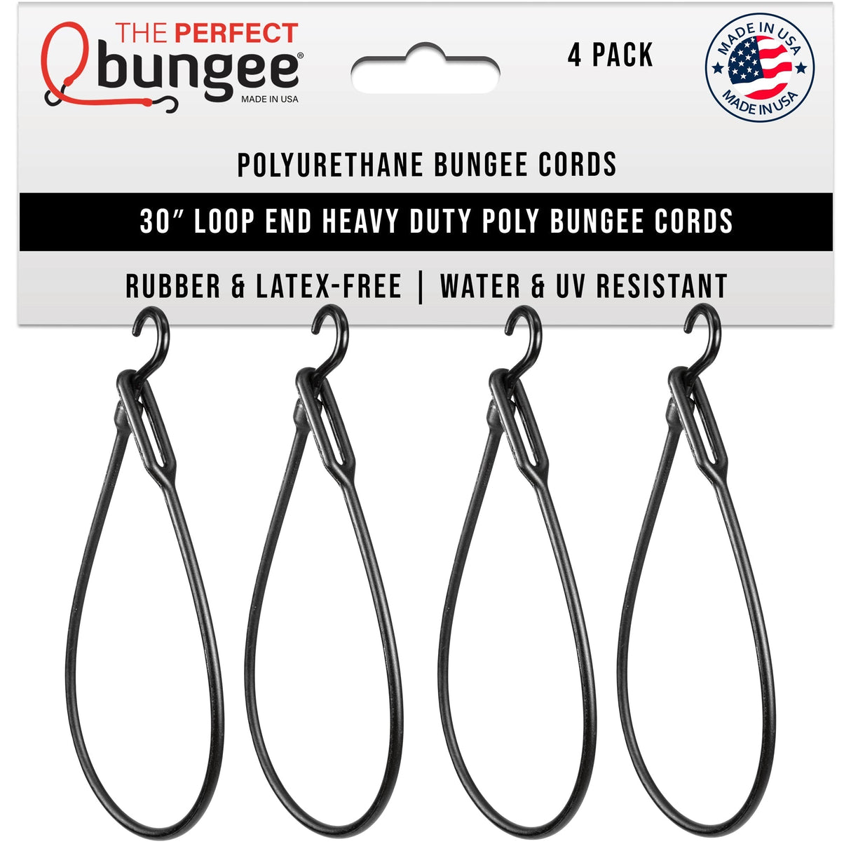30" Loop End Heavy Duty Poly Bungee Cord, 4 Pack - Xtrusion Overland
