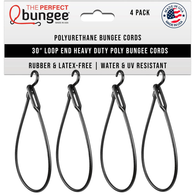 30" Loop End Heavy Duty Poly Bungee Cord, 4 Pack - Xtrusion Overland